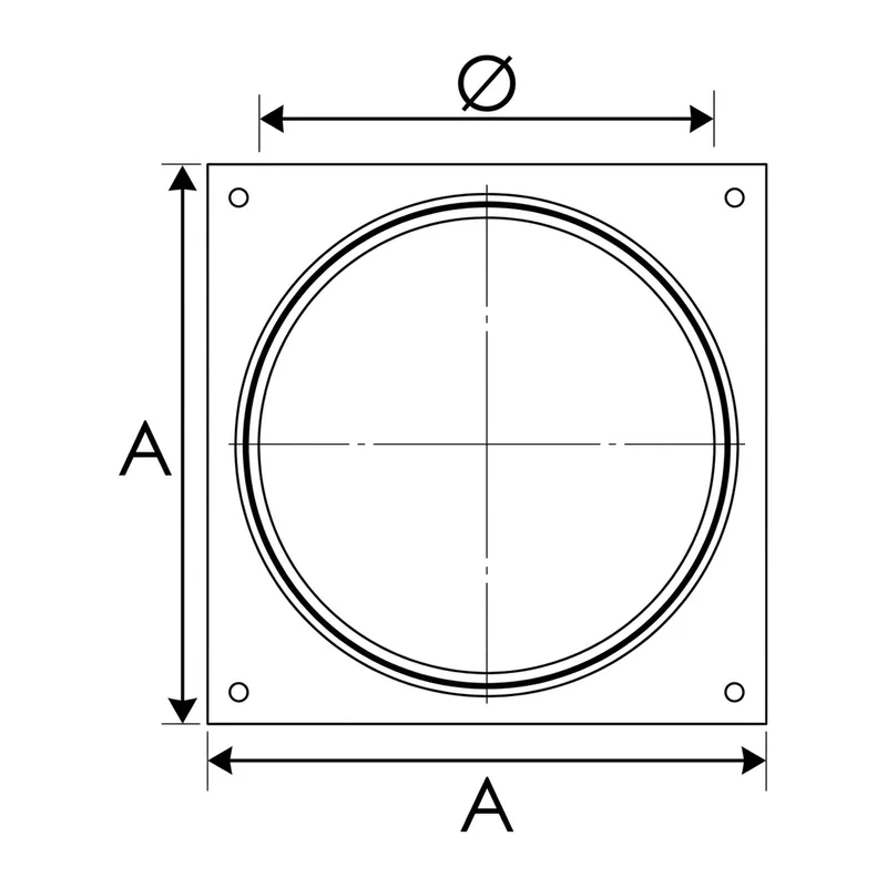 Schiedel Plaque de base montage au sol pour coude avec pied support Ø 150 mm