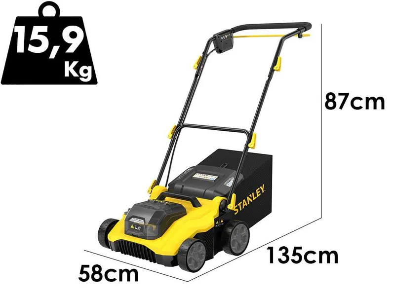 Stanley Fatmax SCOEP3801M2-QW - Scarificateur aérateur sur batterie - 2 x 18 V 4 Ah