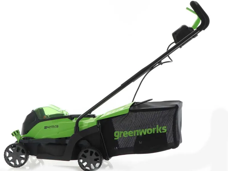 Greenworks GD24LM33 - Tondeuse à gazon à batterie - 24 V/8 Ah - Largeur de coupe 33 cm