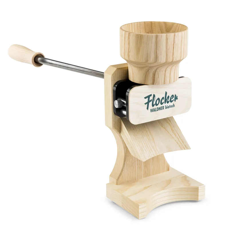 Waldner Flocker 180g - Floconneuse manuelle en frêne avec rouleaux en acier inox