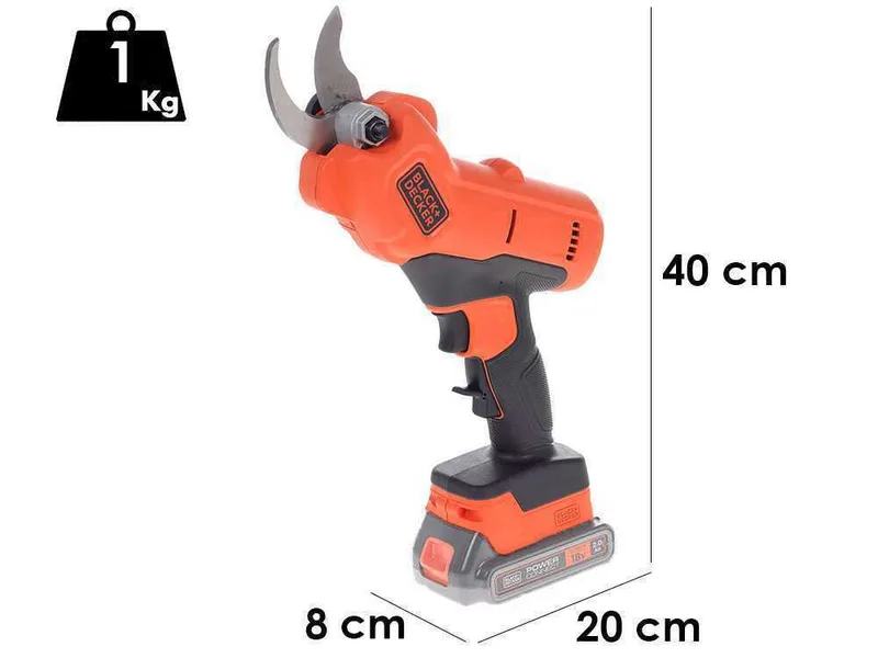 Sécateur de taille à batterie Black & Decker BCPP18D1-QW - Taille 25 mm - DE BATTERIE