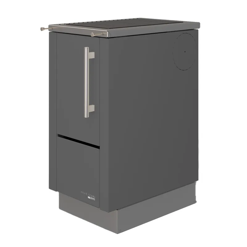Haas+Sohn HS 40 sans vitre cuisinière à bois anthracite cadre de cuisinière acier inoxydable plaque de cuisson en acier