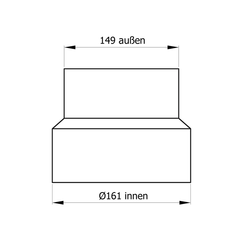 Raik Basic Réduction 160mm – 150mm gris fonte pour tuyau de fumée / conduit de fumée