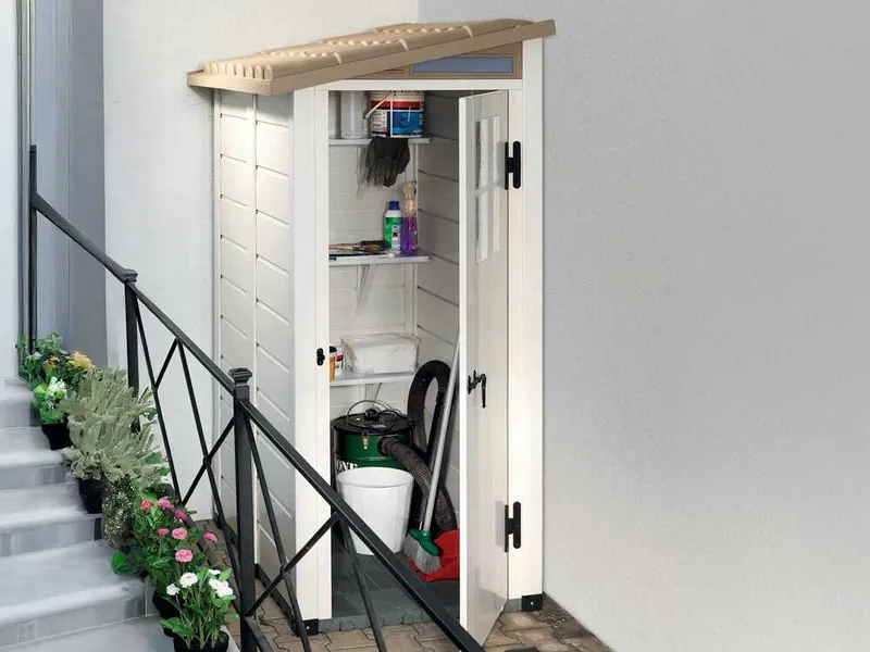 Garofalo Tuscany Evo 100 Terrace - Abri de jardin - Avec fenêtre et porte à un battant - 82,5 x 122,5 x 201 cm
