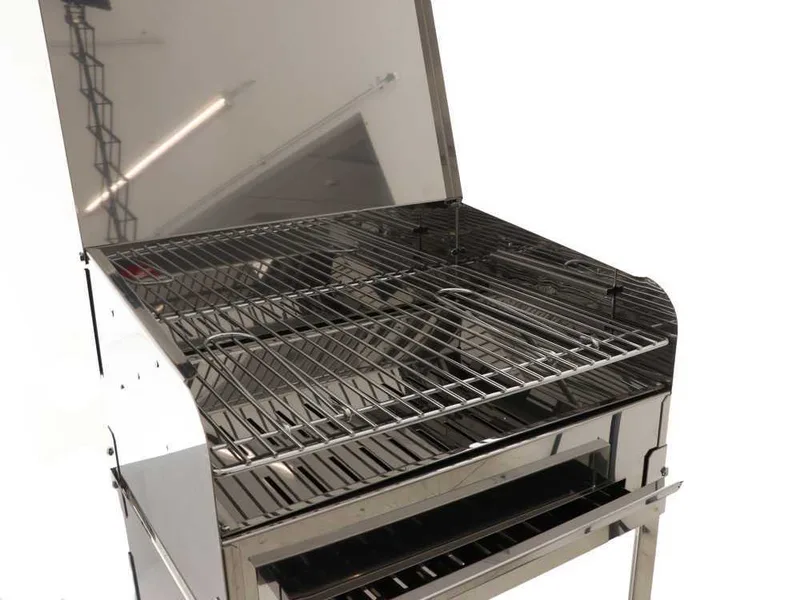 Mille Achille Medium - Barbecue à charbon en acier inox artisanal - 57,5x37 cm