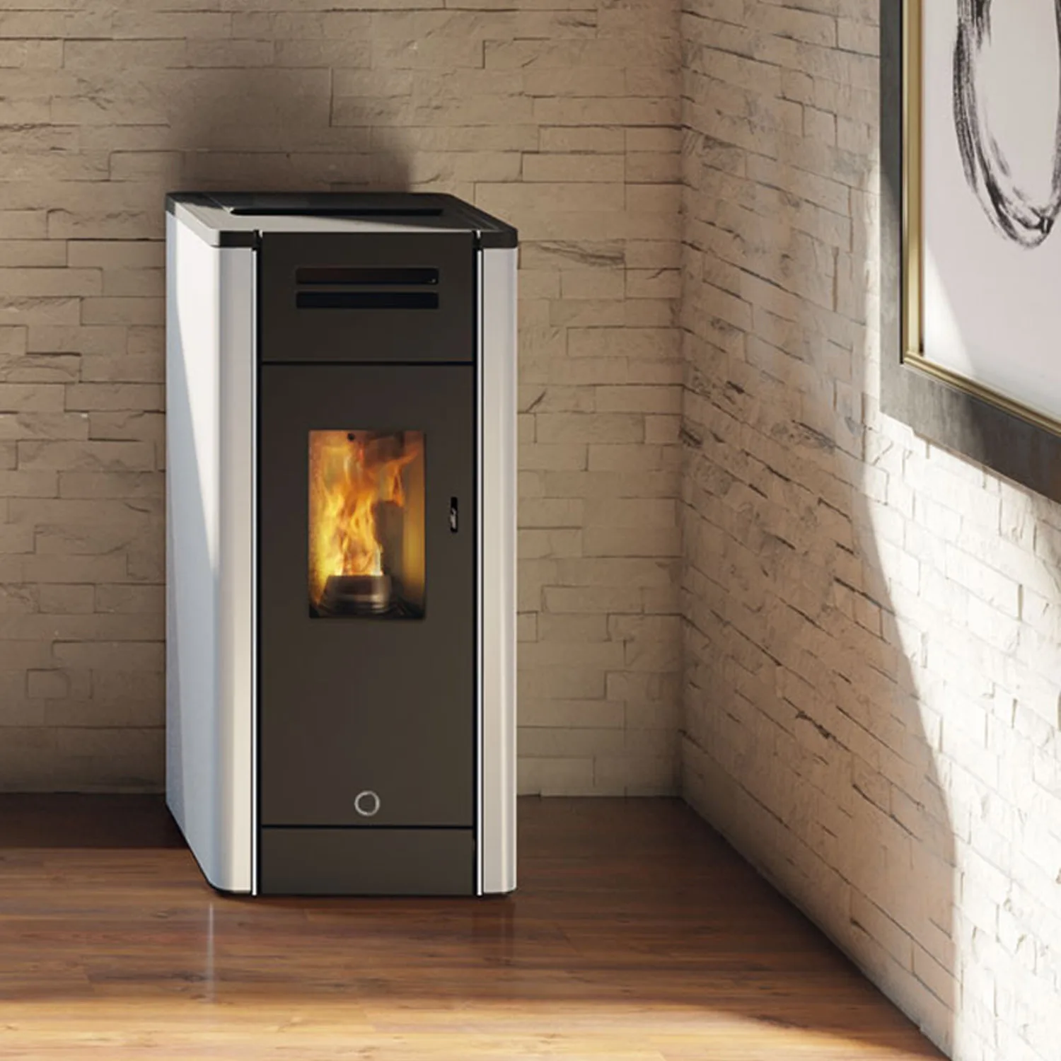 EK63 Metro 110+ Evo Poêle à granulés acier blanc