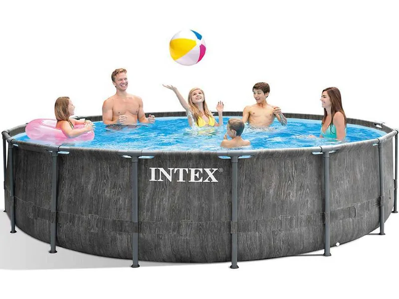 Intex Prisma Frame Greywood 26742NP - Ø457x122 cm - Piscine ronde