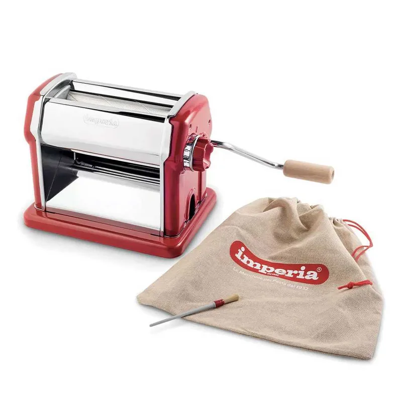 Imperia Gran Gourmet Rosso - Laminoir - Machine à pâtes manuelle en INOX