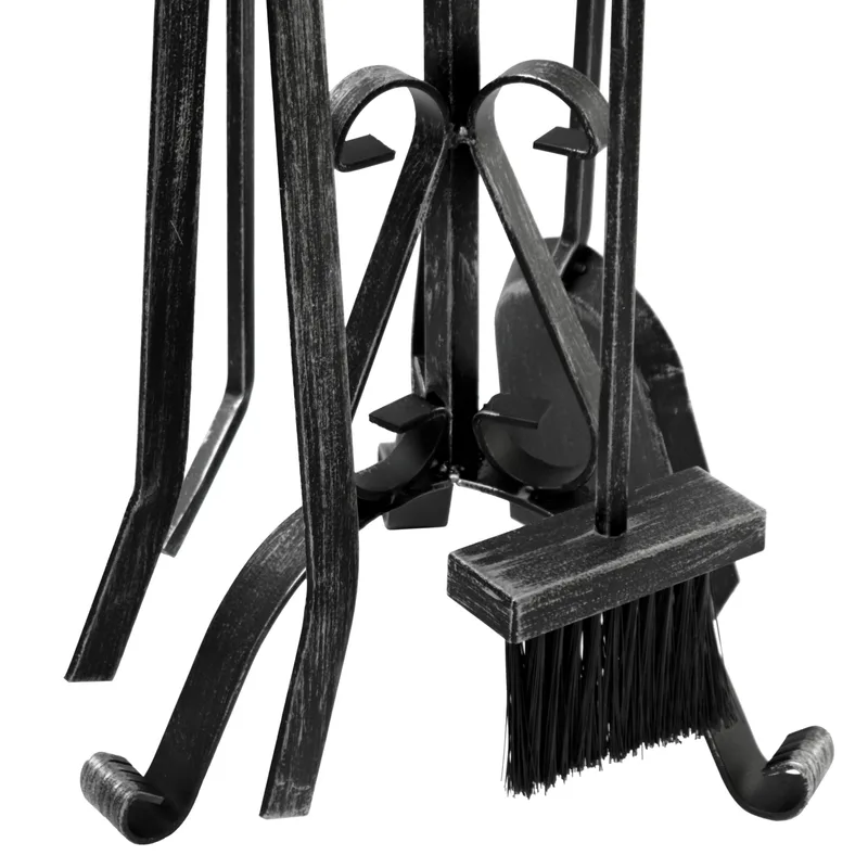 Raik Ensemble d'outils de cheminée Heinrich, 4 pièces, fer forgé, 64 cm