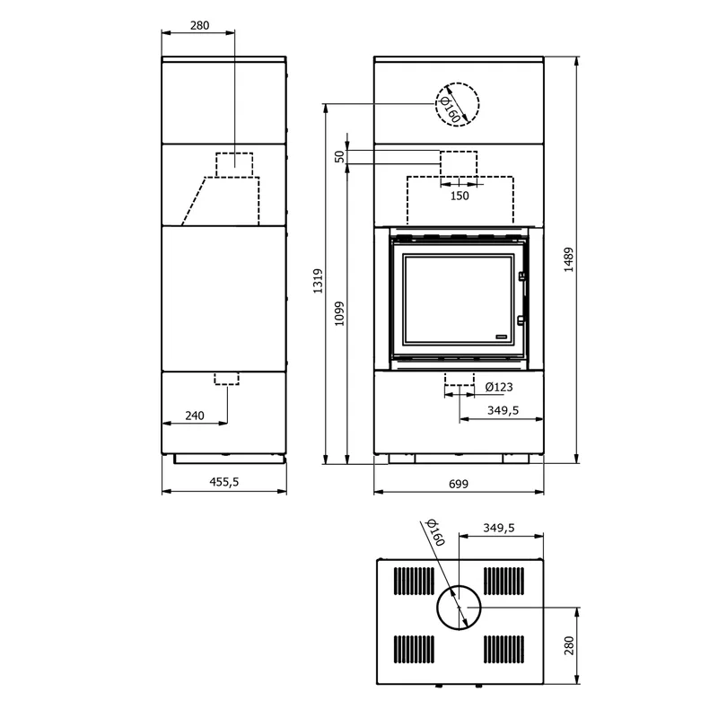 Wamsler Modulo 70/150 G Kit de cheminée Blanc