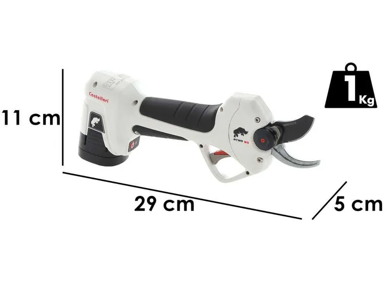 Castellari Ryno 50 - Sécateur électrique de taille - 2x 14,4V - 2,5 Ah - Diamètre de coupe 32 mm