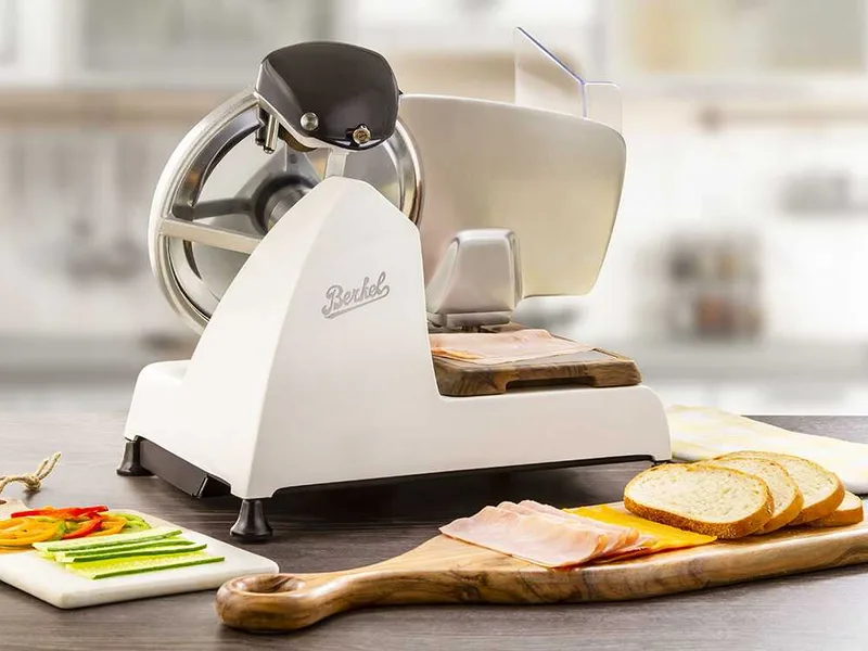 BERKEL Red Line 250 Blanche - Trancheuse avec lame en acier chromé de 250 mm
