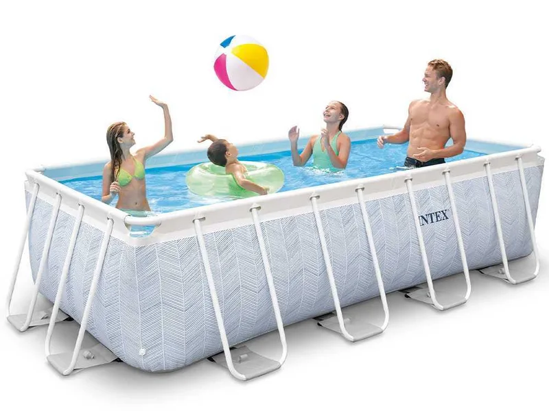 Intex Prisma Frame Chevron 26780NP - 400x200x100 cm - Piscine hors-sol + Épurateur à cartouche et Échelle
