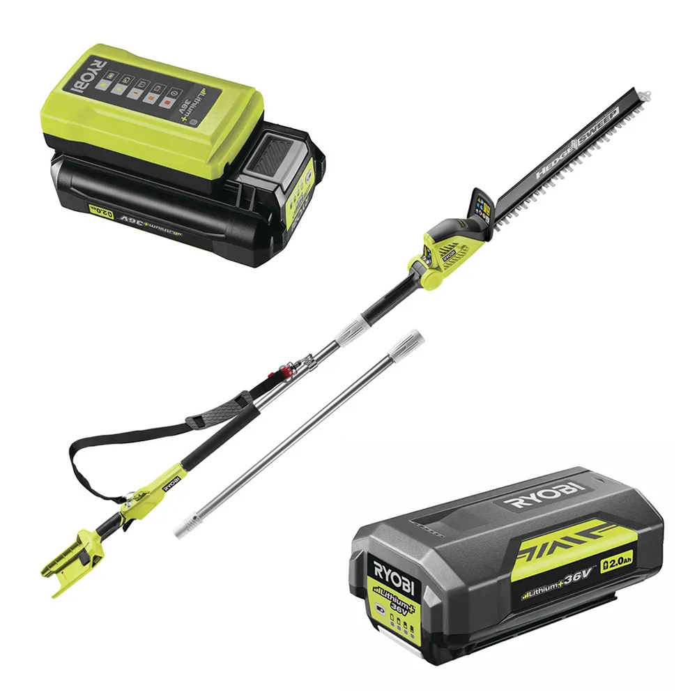RYOBI RY36PHT50A-0 - Taille-haie sur perche à batterie Max Power 36V/2Ah - Lame de 50 cm