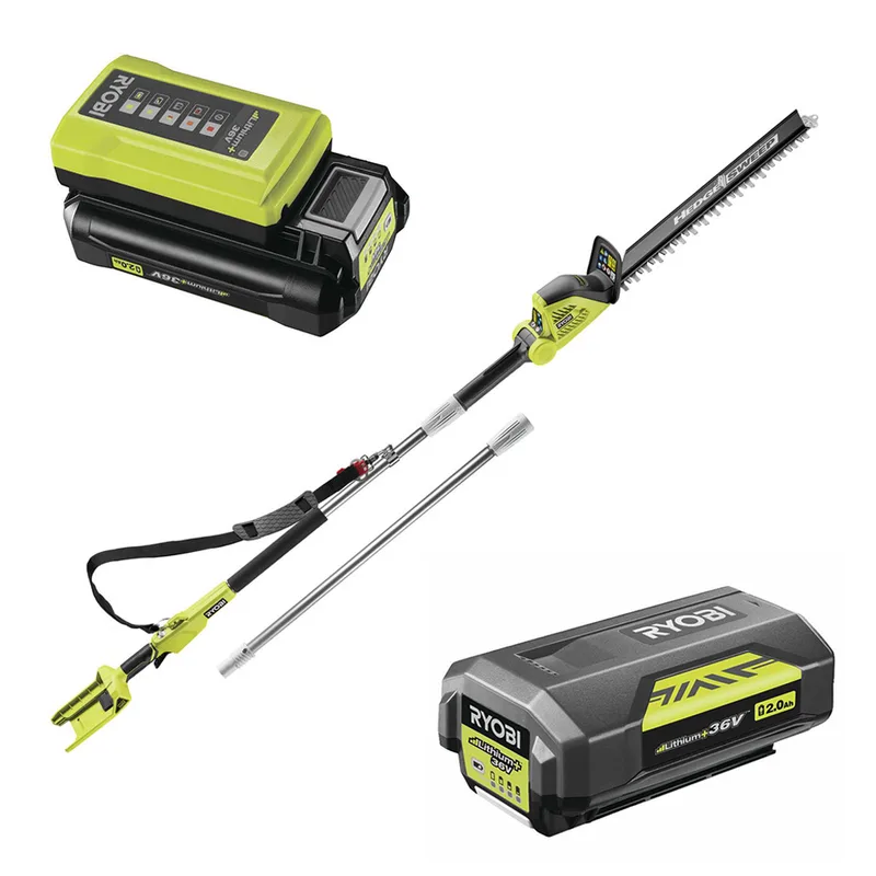 RYOBI RY36PHT50A-0 - Taille-haie sur perche à batterie Max Power 36V/2Ah - Lame de 50 cm