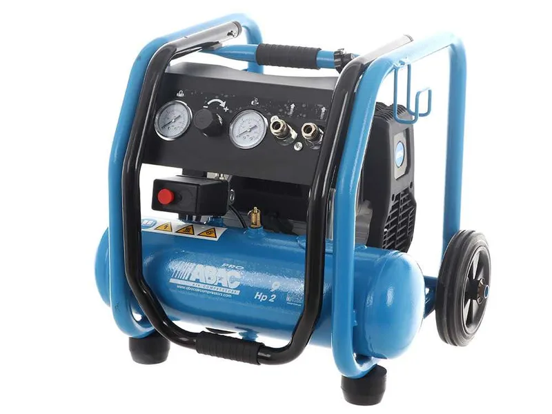 Abac portable rollcage OS20P - Compresseur d'air électrique monophasé silencieux, sans huile - Moteur 2 CV - 9 L