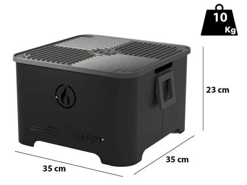 Linea VZ Happy Nero - Barbecue à pellets portable