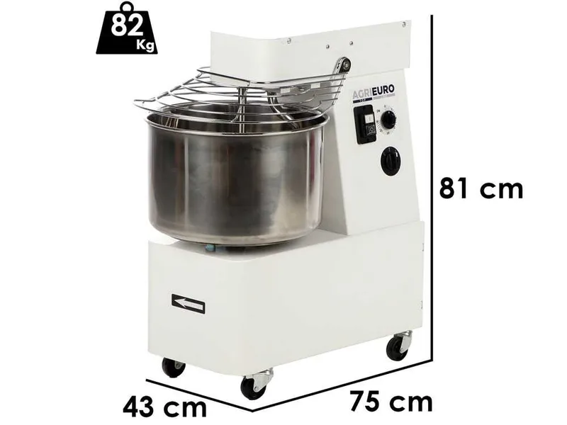 Mixer 3000 H2O -Pétrin à spirale à haut niveau d'hydratation - Capacité 24Kg - Triphasé