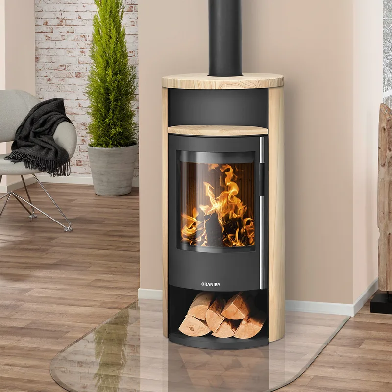 Oranier Polar Neo 6 Poêle à bois Acier Noir / Pierre de sable, DIBt