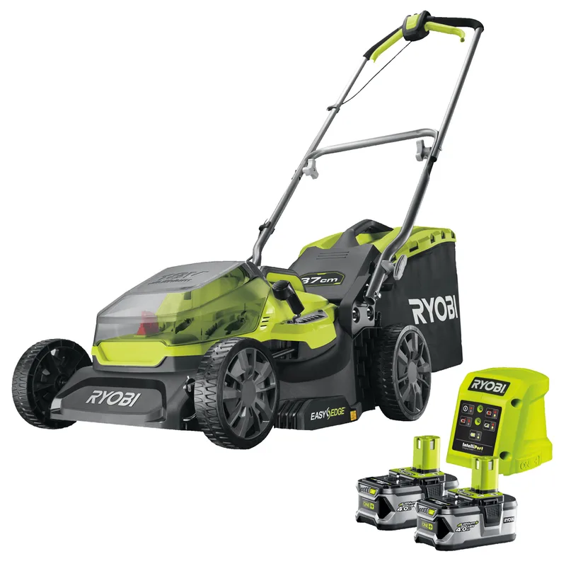 Tondeuse électrique à batterie RYOBI RY18LM37A-140 - 18V - 4Ah - bac de 45 l - Coupe de 37 cm