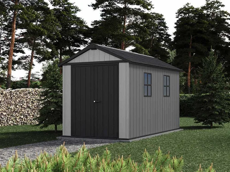 Keter Newton plus 7511/1175 gris - Abri de jardin avec fenêtres - 230 × 350 × 246 cm