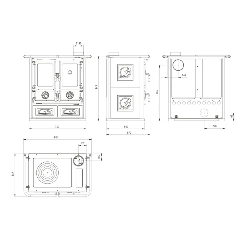 La Nordica Rosetta 16 cuisinière à bois Liberty Panna