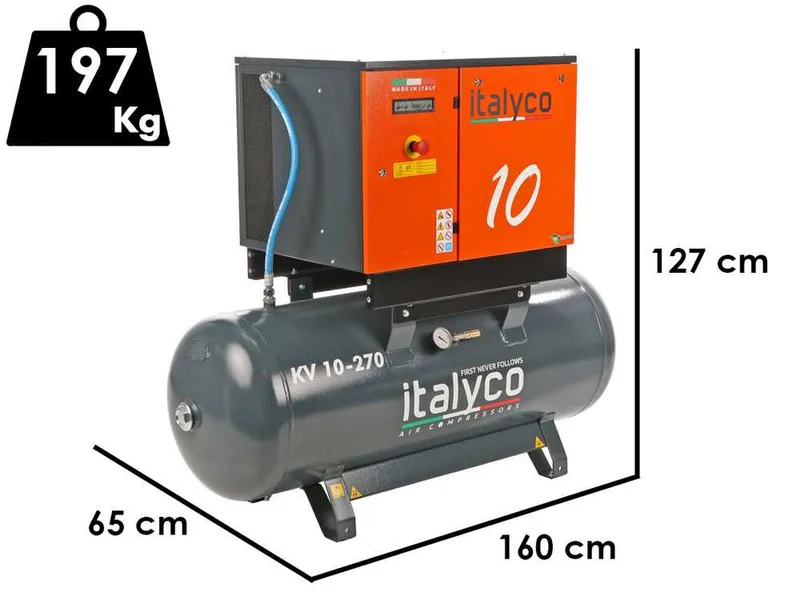 Italyco KV 10/270 - Compresseur rotatif à vis - Pression max 10 bar