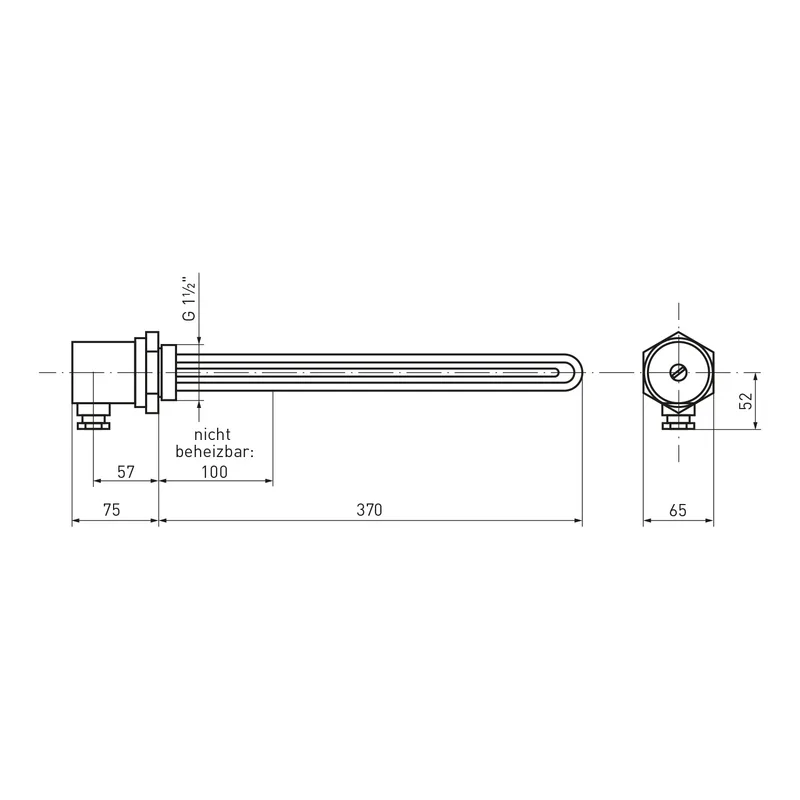 Résistance à visser / Cartouche chauffante ESH 4.50 - 4,5 kW - 370 mm