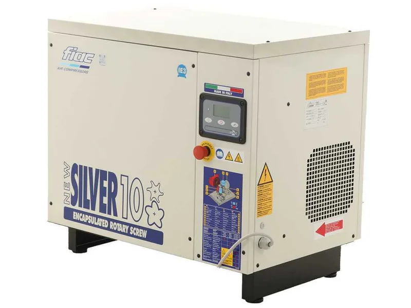 Fiac New Silver 10 - Compresseur rotatif triphasé à vis silencieux - Moteur 10 HP