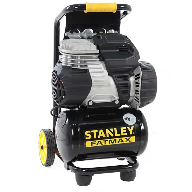 Stanley Sil Air 244/10 PCM - Compresseur d'air électrique vertical monophasé silencieux, oil-less - Moteur 1.5 CV - 10 L