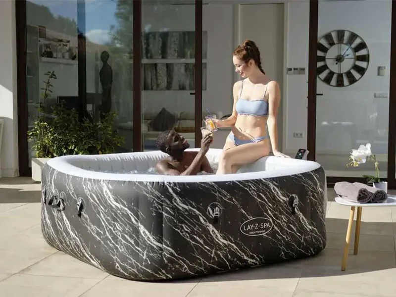 Bestway Lay-Z-Spa Hollywood AirJet 6001F carré - Ø180x66 cm - Spa gonflable pour 4-6 personnes