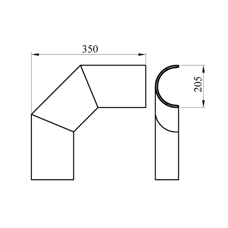 Raik Basic écran thermique 180mm noir latéral pour coude 3 pièces 90° pour tuyau de fumée / conduit de fumée