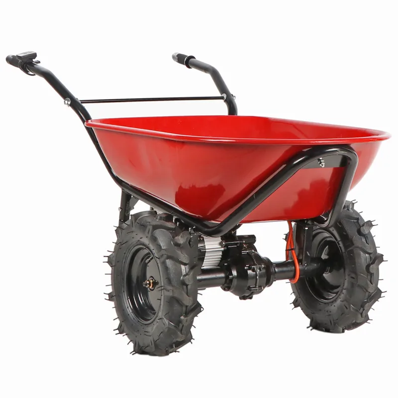 Brouette électrique avec roues traktor GeoTech CAR 260T-100 - Batterie de 40V et 6 Ah