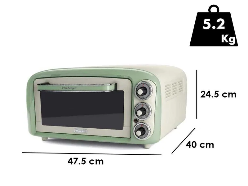 Ariete Vintage Vert - Four électrique statique - 18L 1380W
