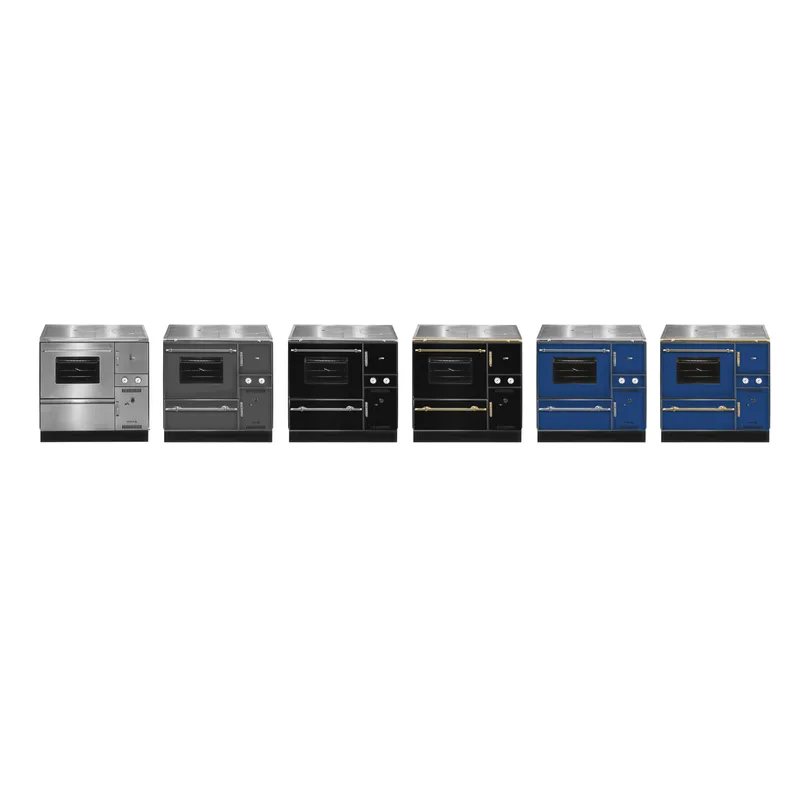 Wamsler K 148 CL poêle de cuisine avec conduit d'eau Noir / Or, conduit de fumée à gauche