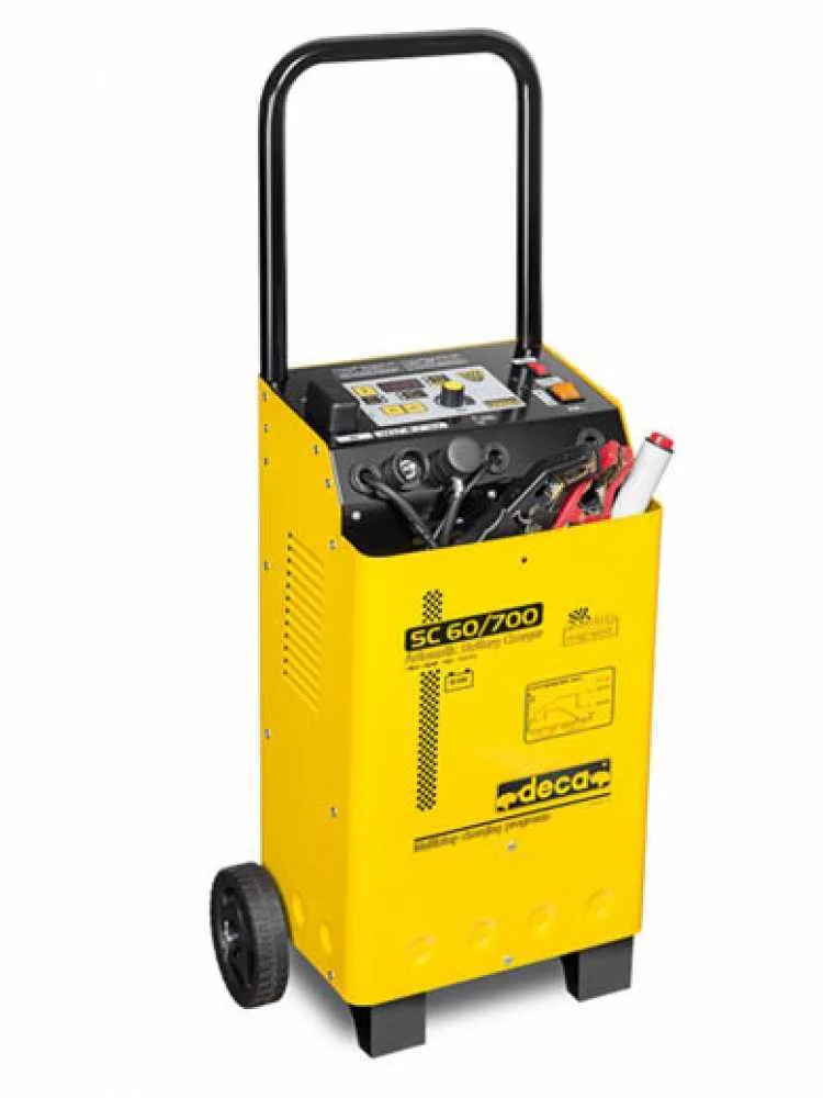 Deca SC 60/700 - Chargeur de batterie/démarreur 12-24V avec microprocesseur - monophasé - sur chariot
