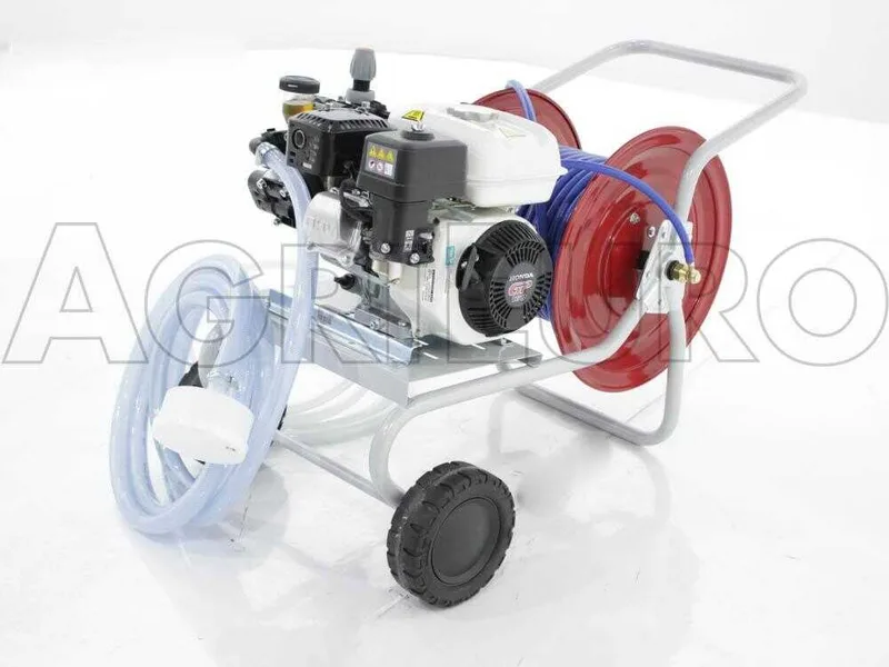 Groupe motopompe de pulvérisation Comet APS 41 avec moteur à essence Honda GP 160 et chariot