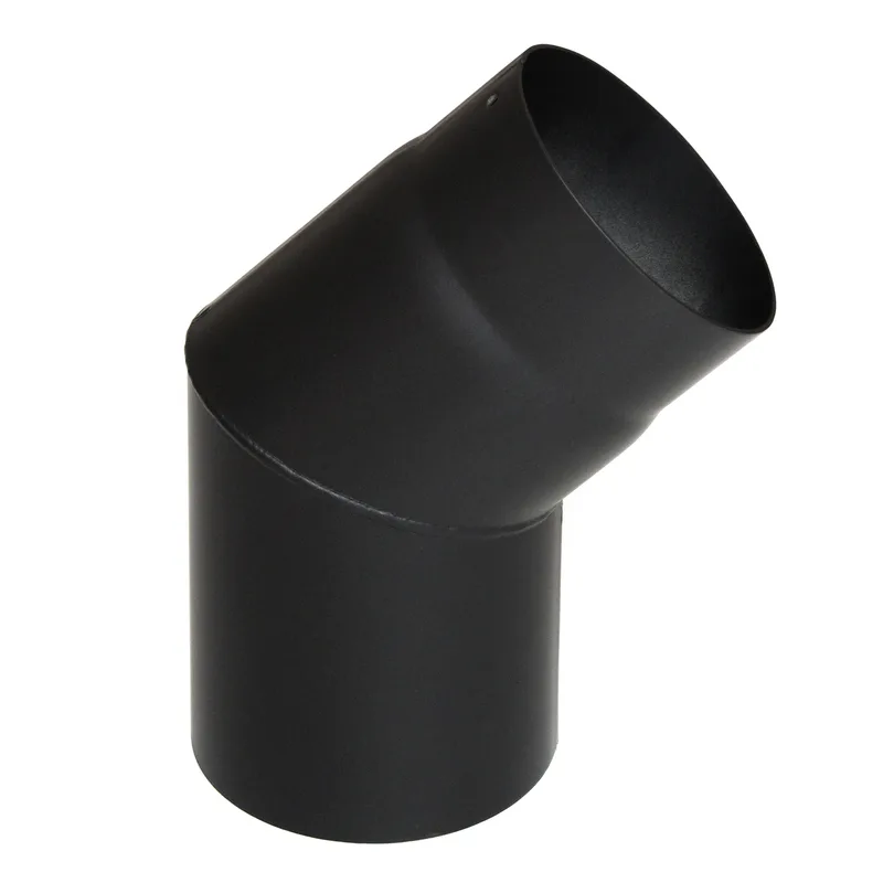 Raik Basic coude de tuyau de fumée 160mm noir 45° sans porte pour tuyau de fumée / conduit de fumée