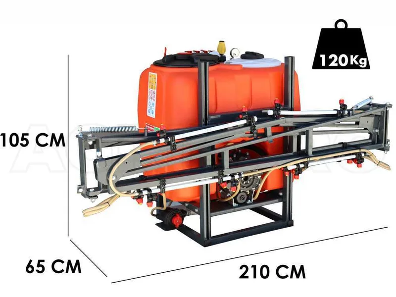 Dal Degan MANDA 200 L - Pulvérisateur agricole pour désherbage à tracteur - Cuve 200 L - Barre 8 m - Pompe YP70
