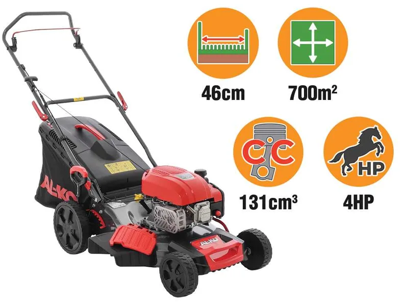 Al-Ko Easy 4.66 P-D - Tondeuse à gazon thermique - 4 en 1 - Moteur AL-KO Tech 5000 de 131 cm³