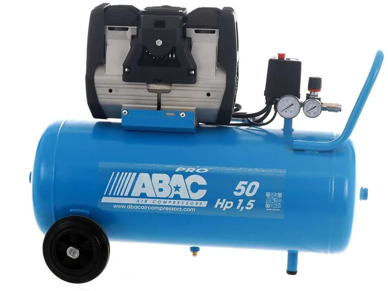 Abac montecarlo OS15P - Compresseur d'air électrique monophasé silencieux, sans huile - Moteur 1,5 CV - 50 litres
