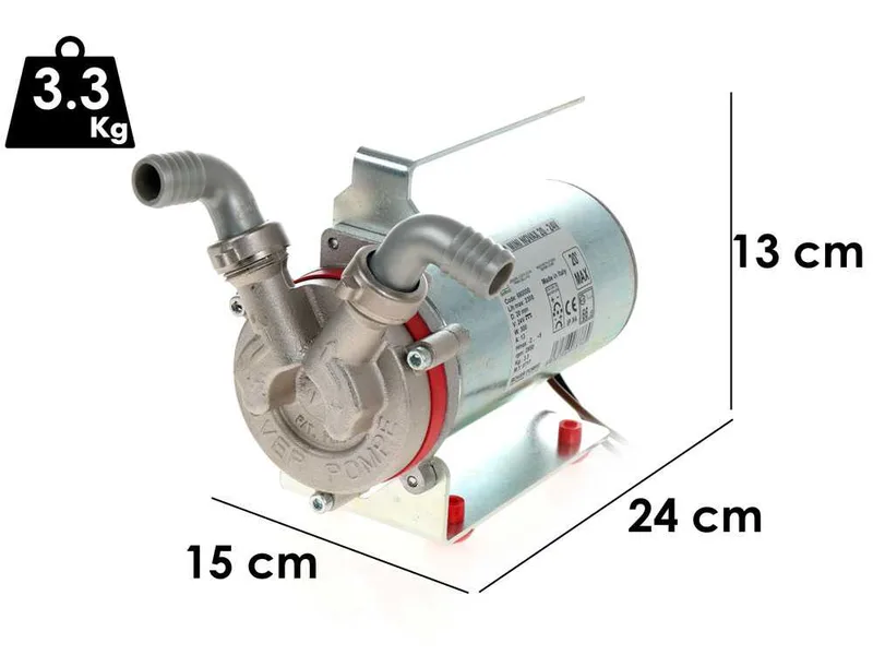 Rover Marina Mini Novax 20 - Pompe électrique de transfert en alliage anticorrosion - 24 V