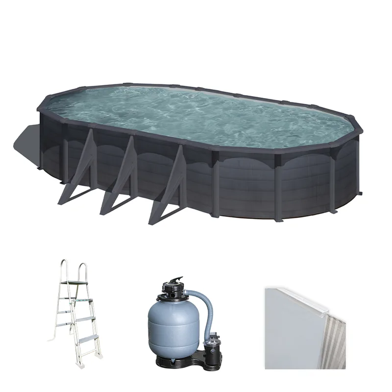 Gre Kea Ovale 730x375x120cm - Piscine hors-sol en acier