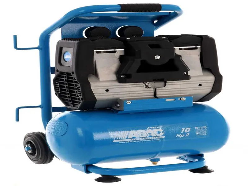 Abac silverstone OS20P - Compresseur d'air électrique monophasé silencieux, sans huile - Moteur 2 CV - 10 L