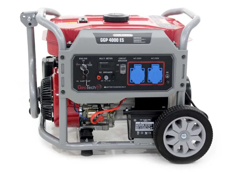 GeoTech Pro GGP 4000 ES - Groupe électrogène sur chariot avec AVR 3.6 KW - Continue 3.2 kw Monophasé