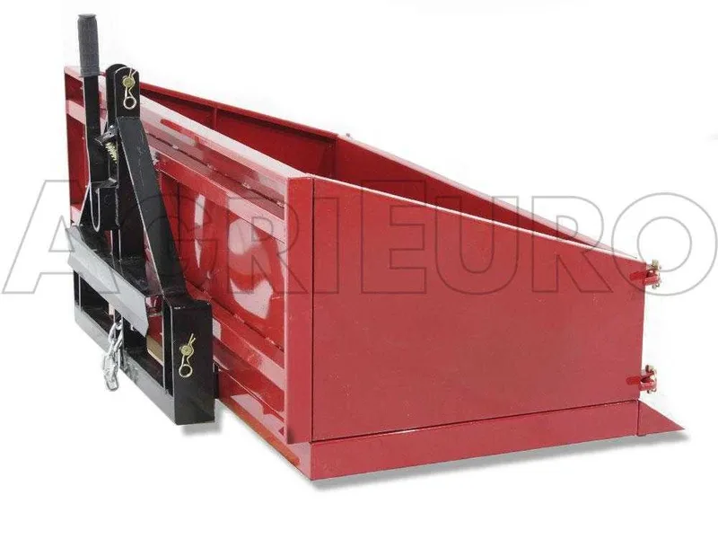 Benne agricole pour tracteur GeoTech Pro TB120 basculante en métal - lame de raclage