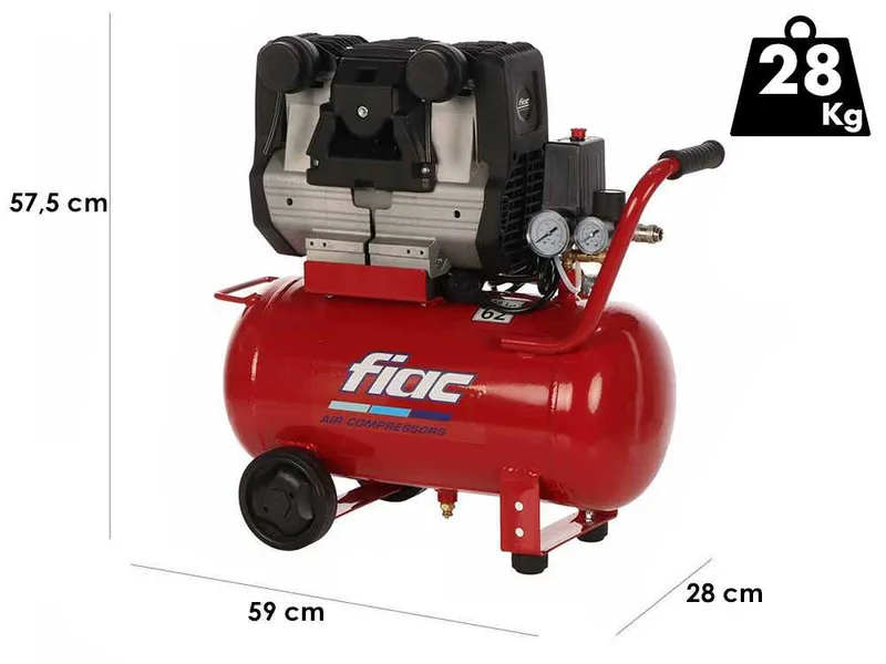 FIAC Xilence 24 XS258 - Compresseur d'air électrique monophasé insonorisé - Oil-less - Moteur 2 CV - 24 L