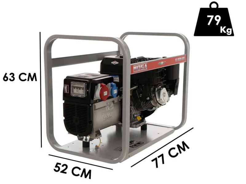 MOSA GE 8000 BBT - Groupe électrogène à essence 6.4 KW - Continue 5.6 kW Triphasé - Moteur B&S XR2100