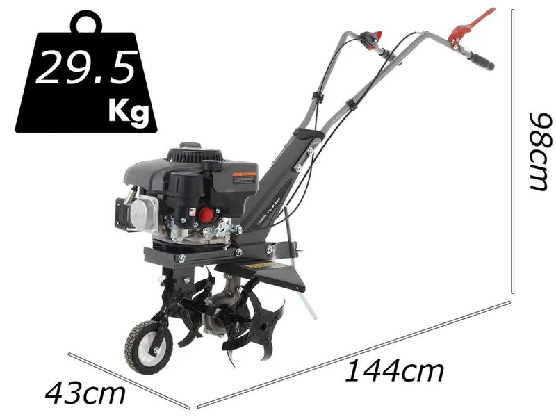Blackstone TIL-B 360 - Motobineuse thermique à essence de 5 CV - Moteur Ducar de 150 cm3
