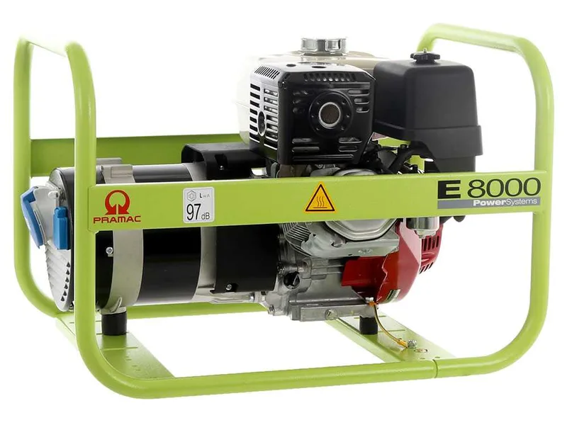 Pramac E 8000 - Groupe électrogène 6.4 kW monophasé à essence - avec moteur Honda GX 390